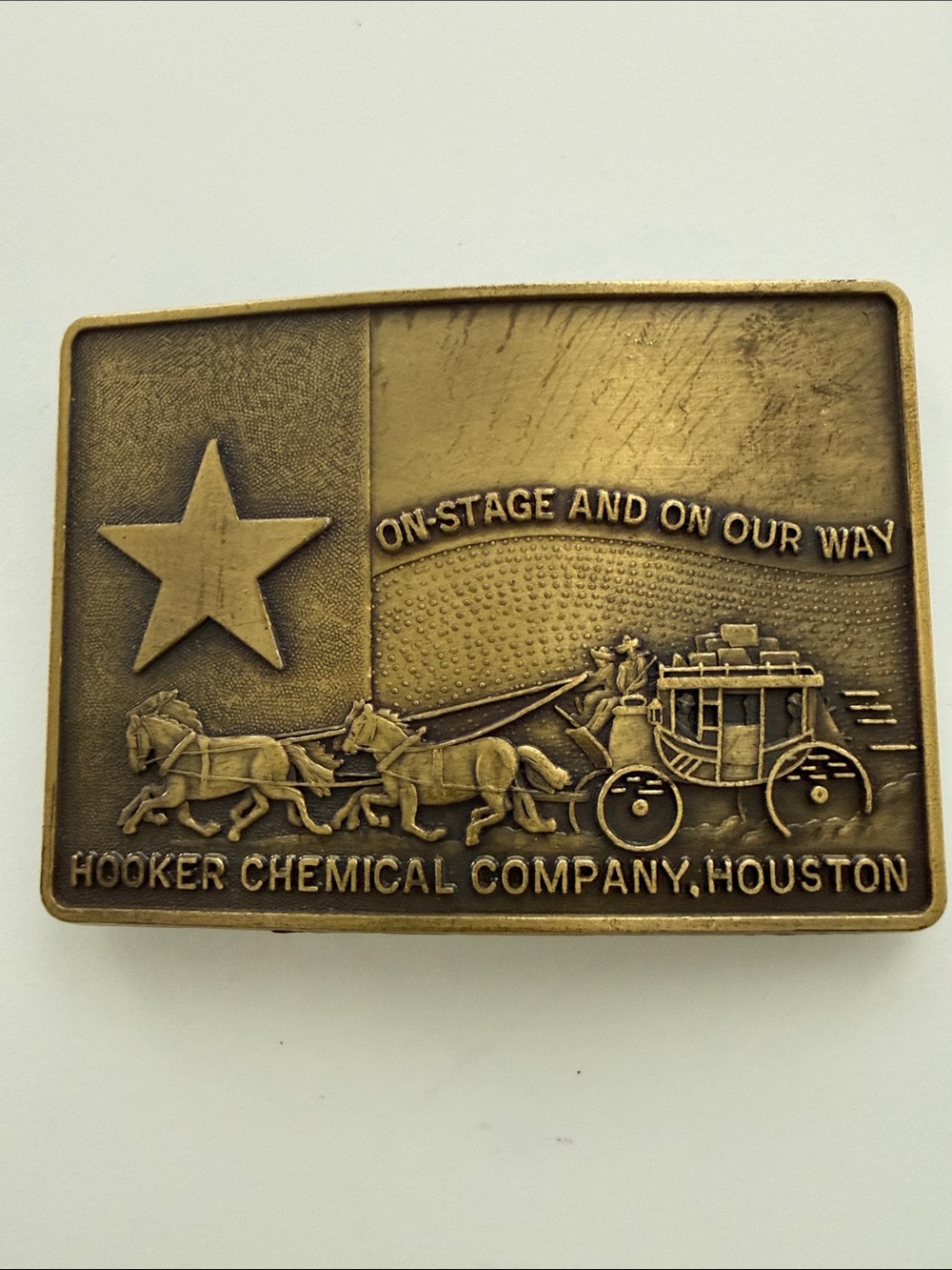 Hooker Chemical Co. Brass Belt Buckle